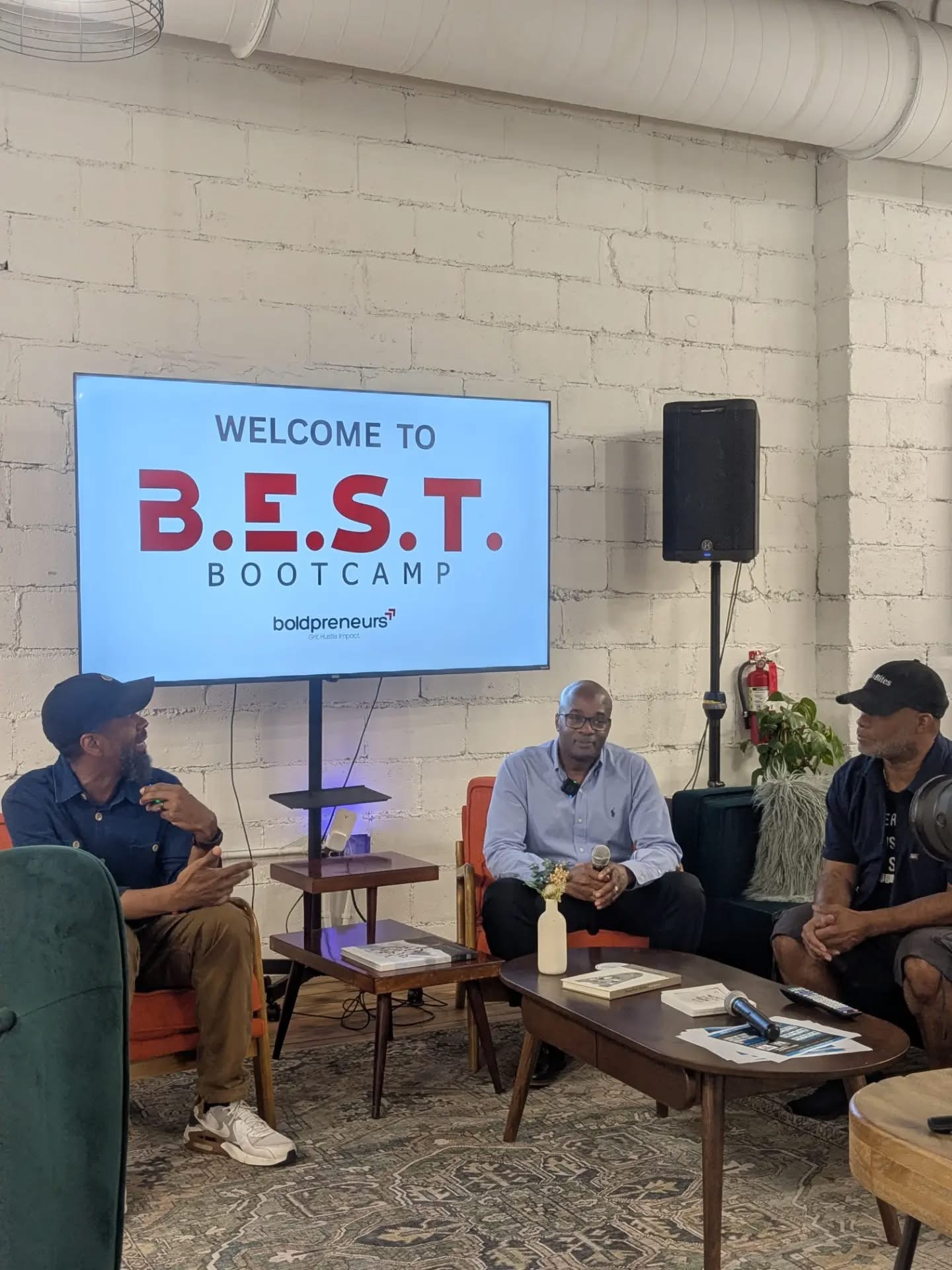 A seated panel conversation at B.E.S.T. Bootcamp